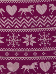 Girls Fairisle Fleece Lined Leggings
