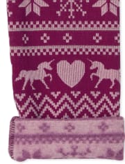 Girls Fairisle Fleece Lined Leggings