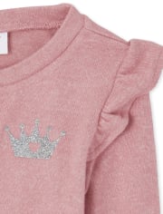 Toddler Girls Crown Lightweight Sweater Outfit Set
