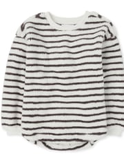 Girls Striped Sherpa Sweatshirt