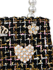 Girls Embellished Tweed Bag