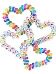 Paquete de 4 pulseras de espiral arcoíris para niñas