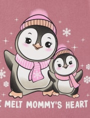 Camiseta con estampado de pingüinos para bebés y niñas pequeñas
