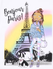 Girls Bonjour Paris Graphic Tee