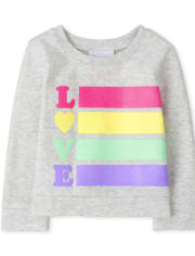 Baby And Toddler Girls Rainbow Love Sweatshirt