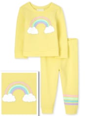 Conjunto de 2 piezas de arcoíris para niñas pequeñas