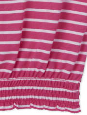 Girls Striped Smocked Peasant Top