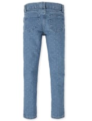 Girls Print Denim Jeggings