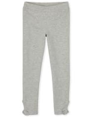 Leggings con dobladillo anudado para niñas