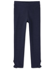 Leggings con dobladillo anudado para niñas