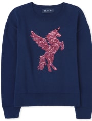 Girls Sequin Unicorn Sweater