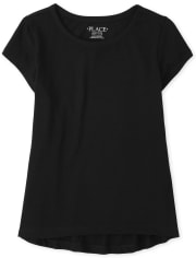 Camiseta básica con capas altas y bajas para niñas