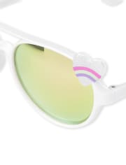 Gafas de sol de aviador con forma de corazón arcoíris para niñas pequeñas