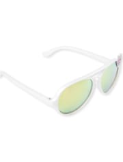 Gafas de sol de aviador con forma de corazón arcoíris para niñas pequeñas