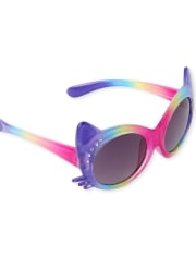 Toddler Girls Rainbow Ombre Cat Sunglasses