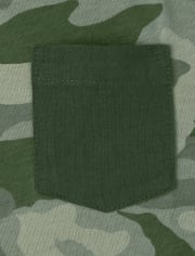 Boys Camo Pocket Top