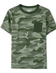 Boys Camo Pocket Top