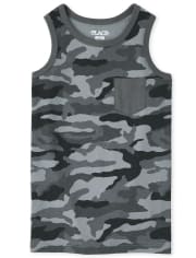 Boys Camo Pocket Tank Top