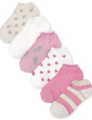Girls Metallic Ankle Socks 6-Pack