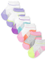 Toddler Girls Colorblock Cushioned Ankle Socks 6-Pack