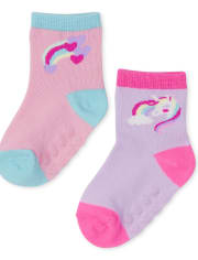 Toddler Girls Rainbow Midi Socks 6-Pack