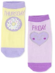Toddler Girls Days Of The Week Ankle Socks 7-Pack