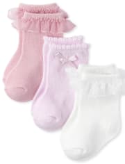 Baby Girls Ruffle Midi Socks 3-Pack