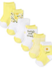 Lot de 6 chaussettes mi-longues Daisy pour bébé fille