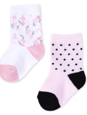 Baby Girls Floral Midi Socks 6-Pack