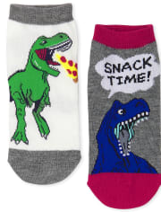 Boys Dino Pizza Ankle Socks 6-Pack