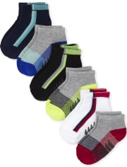 Toddler Boys Striped Cushioned Ankle Socks 6-Pack