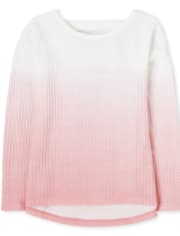 Suéter ligero con corte degradado para niñas