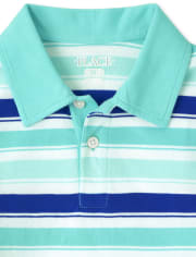 Boys Striped Jersey Polo