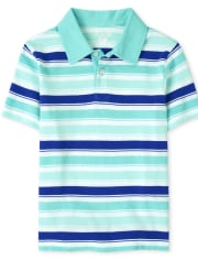 Boys Striped Jersey Polo