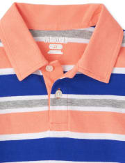 Boys Striped Jersey Polo
