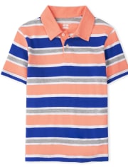 Boys Striped Jersey Polo