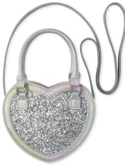 Girls Glitter Heart Bag