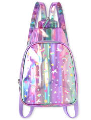 Girls Holographic Rainbow Crossbody Mini Backpack