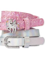 Girls Unicorn Belt 2-Pack