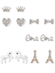 Girls Paris Princess Earrings 6-Pack
