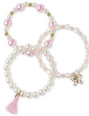 Girls Butterfly Beaded Bracelet 3-Pack
