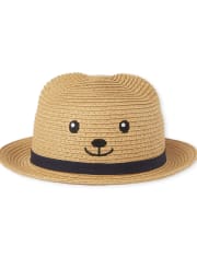 Baby Boys Bear Straw Hat