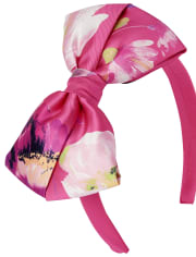 Diadema con lazo floral para niñas