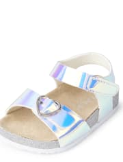 Baby Girls Holographic Glitter Sandals