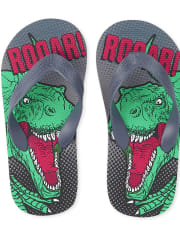 Boys Dino Roar Flip Flops