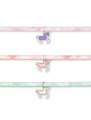 Girls Tie Dye Unicorn Choker Necklace 7-Pack