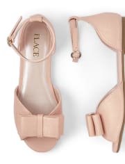 Girls Metallic Bow Ballet Flats