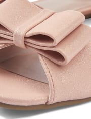 Girls Metallic Bow Ballet Flats