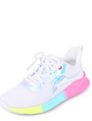 Zapatillas deportivas holográficas arcoíris para niñas