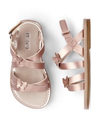 Toddler Girls Metallic Butterfly Sandals